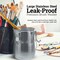 Large Stainless Steel Leak-Proof Deluxe Paint Brush Washer with Wash Tank, Clip-On Lid, and Strainer Cup - Oil Paint Brush Cleaner for Artists